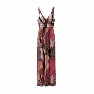 Paisley Print Sleeveless Maxi Dress
